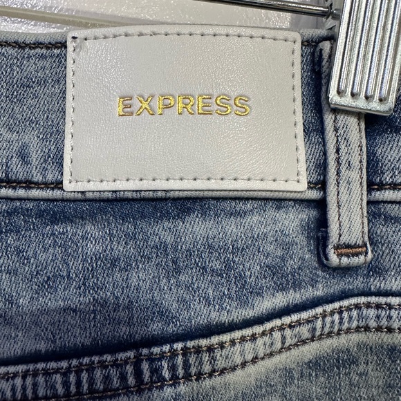 Express Women's Super High Rise Distressed Blue Jeans - Picture 2 of 3
